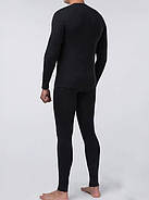 Чоловіча зимова термобілизна чорна до -25, на байці, повсякденний теплий термокомплект розміри від S до 3XL, фото 3