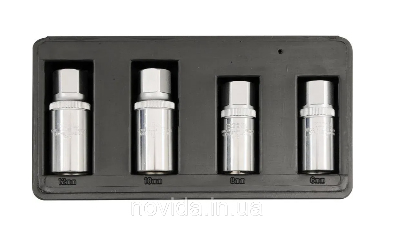 Головки для викручування круглих шпильок 6-12 мм 4 шт. Yato YT-0620