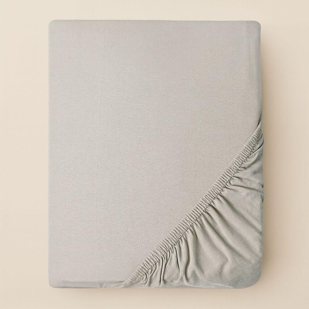 Простирадло трикотажне 140/160х200х35 см на гумці IDEIA, еластичне, трикотаж, бавовна сірий/беж, фото 1