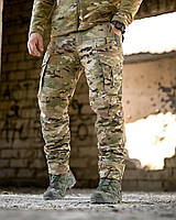 Зимние тактические штаны Perserk Мультикам рип-стоп с флисовой подкладкой усиленные колени L |neper-9360|