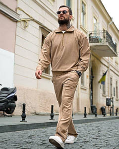 Чоловічий спортивний костюм бежевий Background ДЛ6443