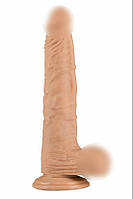 Фаллоимитатор 18,8 см/4 см реалистичный с яичками на присоске виниловый Alive Long John Talla Shop