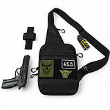 Сумка кобура наплічна, Сумка планшетка сумка через плече для прихованого носіння пістолета IX-99, фото 8
