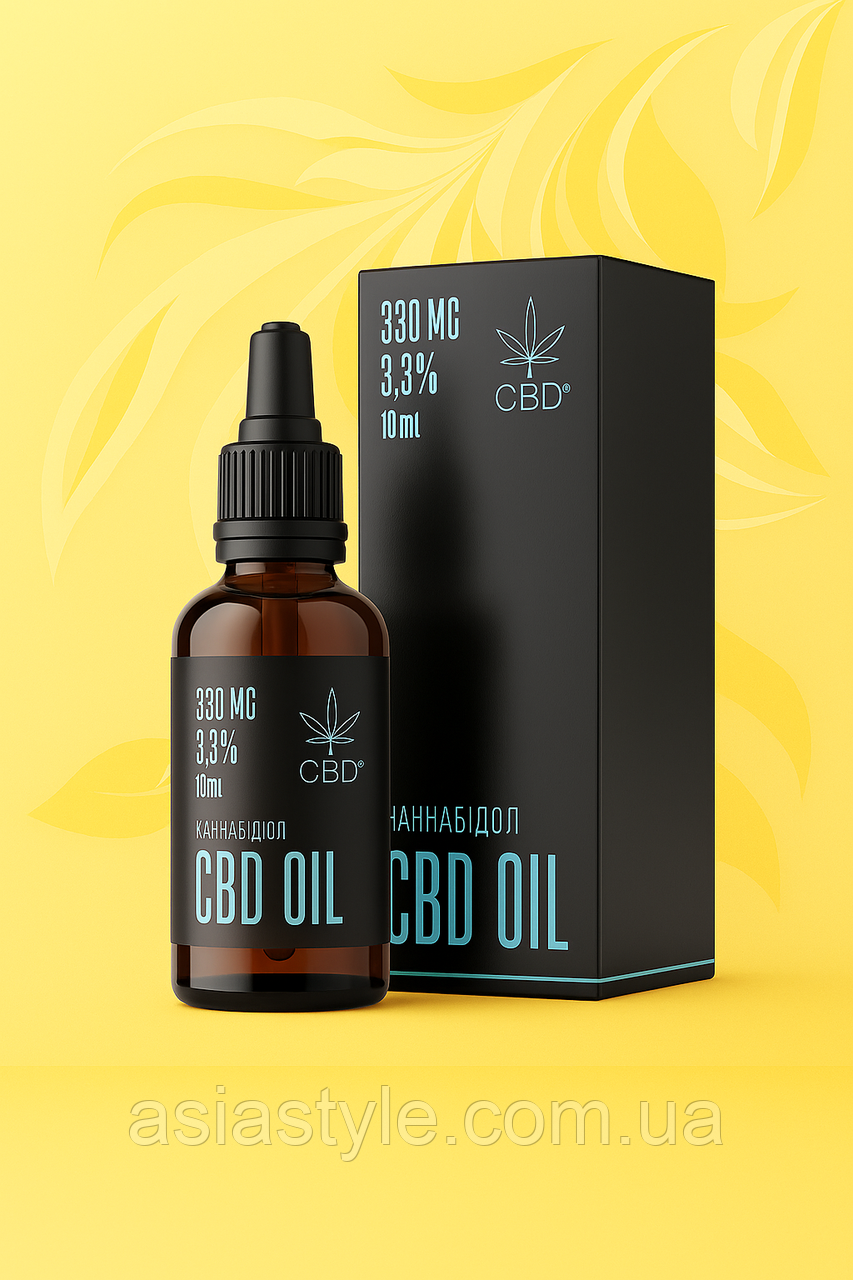 Олія КБД (Канабідіол) МСТ, Масло CBD МСТ, CBD MCT oil, 10 мл 3.3%, 330 мг, Україна, фото 1