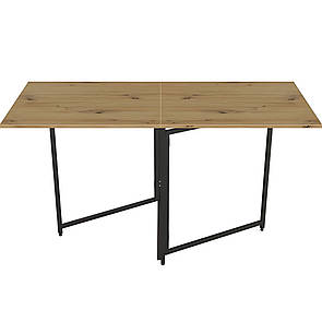 Стіл трансформер книжка Панама Ferrum-decor 75x148x68 Чорний метал ДСП Дуб Артізан 16 мм (FRD-106832)