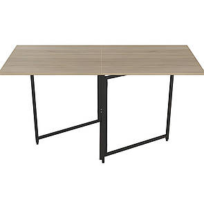 Стіл трансформер книга Панама Ferrum-decor 75x148x68 Чорний метал ДСП Дуб Сонома 16 мм (FRD-106828)