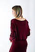 Костюм вʼязаний зі спідницею та кардиганом бургунді 102244 (2000000142746), фото 4