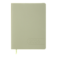 Щоденник датований 2026 LIGHT MORANDI A5 оливковий штуч.шкіра