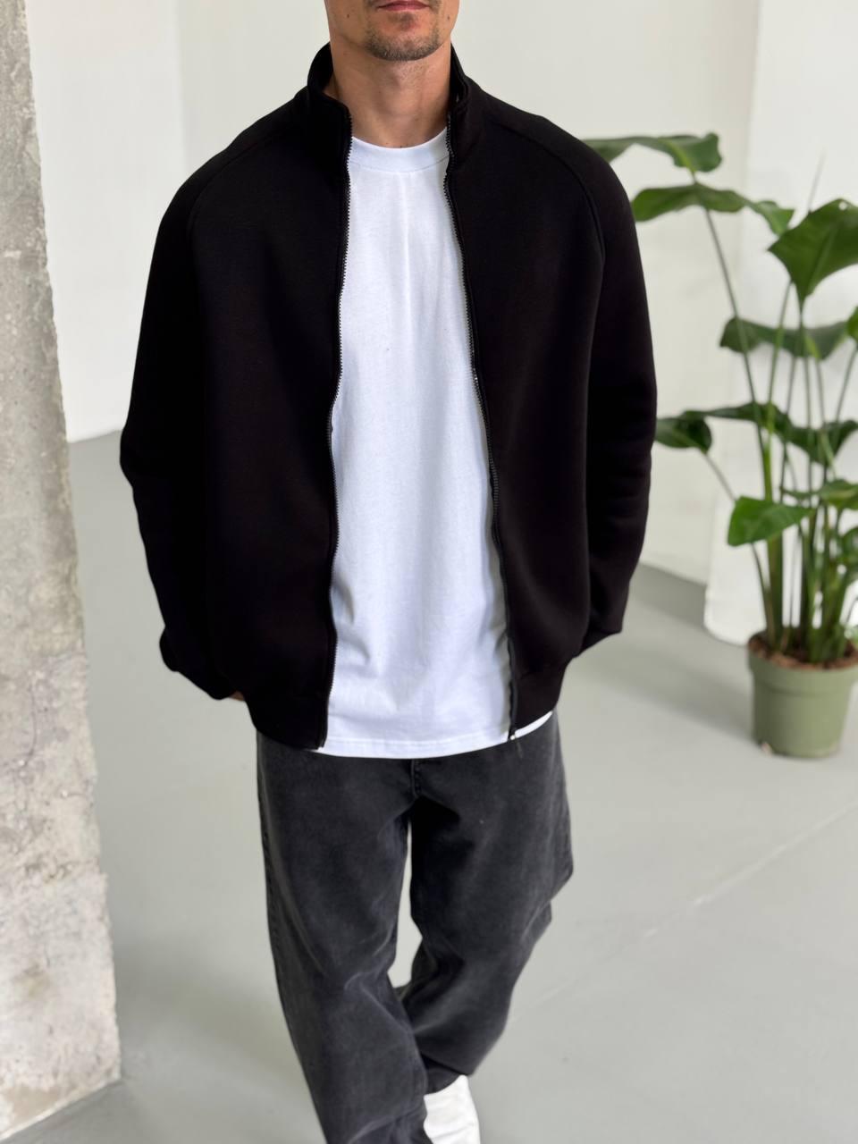 Джемпер чоловічий на блискавці Фліс | Толстовка чоловіча на замку ЛЮКС, фото 1