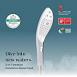 Насадка на душ для мастурбації білого кольору Womanizer Wave Кайф, фото 8