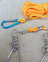 Кукан рибальський металевий з повідками 5шт., фото 2