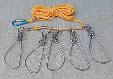 Кукан рибальський металевий з повідками 5шт., фото 3