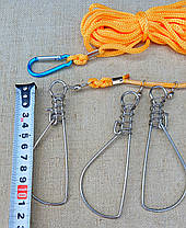 Кукан рибальський металевий з повідками 5шт., фото 5