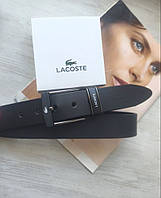 Чоловічий шкіряний ремінь black Lacoste