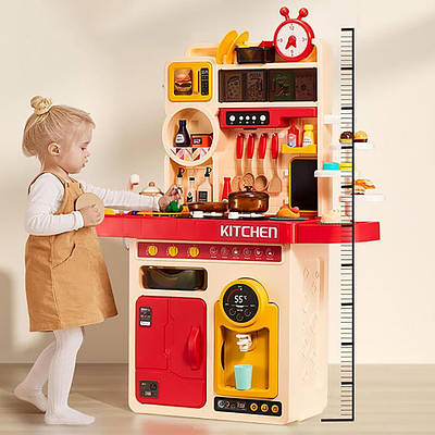 Інтерактивна кухня дитяча іграшка юний кухар для розвитку моторики 93 предмети плита яйцеварка світло звук пара