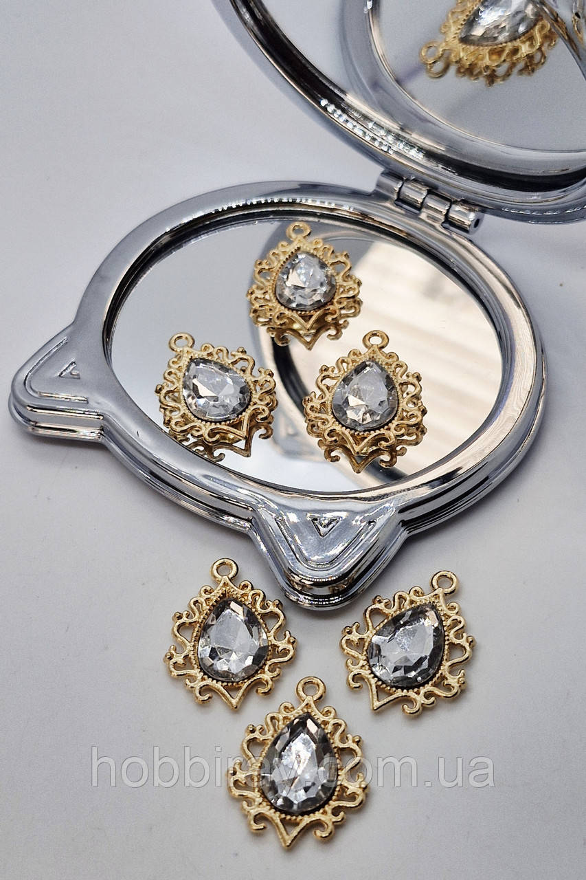 Серединка , кабашон, підвіска 2,4*1,8см. Колір білий., фото 1