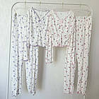 Жіночі піжами №D0445 Білий з рожевими квіточками, фото 7