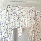 Жіночі піжами №D0445 Білий з рожевими квіточками, фото 8