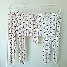 Жіночі піжами №D0447 Білий з бузковими серцями, фото 7