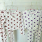 Жіночі піжами №D0447 Білий з бузковими серцями, фото 6