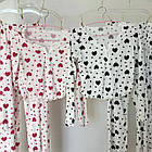 Жіночі піжами №D0447 Білий з бузковими серцями, фото 8