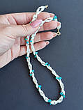 Перламутр баламут та бірюза коротке намисто. Кольє з старовинного баламуту та бірюзи. Німеччина., фото 5