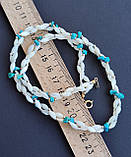 Перламутр баламут та бірюза коротке намисто. Кольє з старовинного баламуту та бірюзи. Німеччина., фото 7
