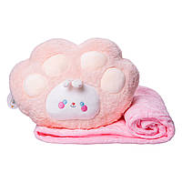 М'яка іграшка-подушка з пледом всередині Зайчик 120×160 (см) Рожевий Colorful Home 5616-66P