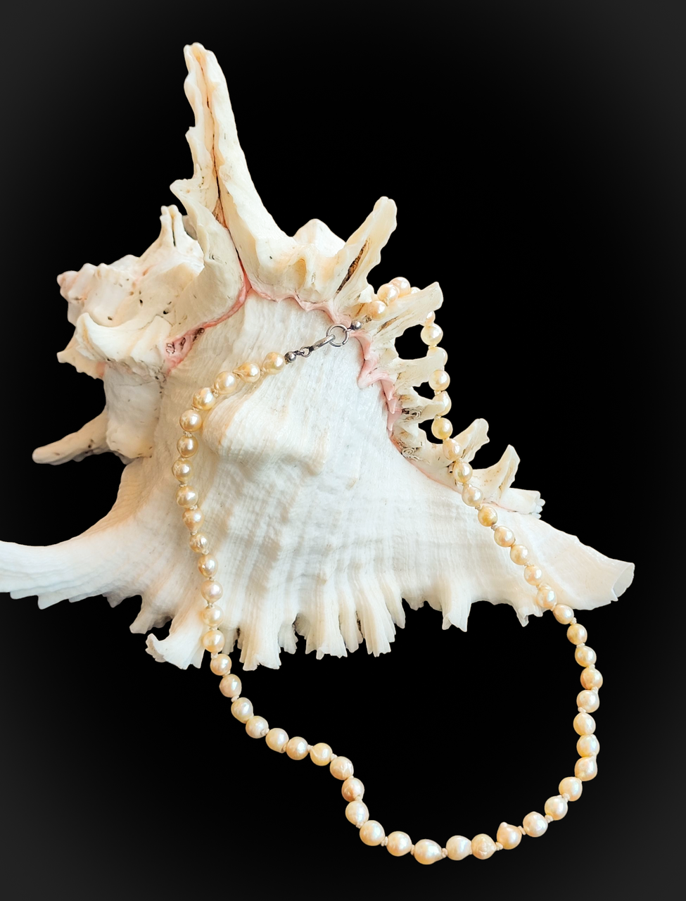 Натуральні перли антикварне намисто. Кольє з натуральних перлів. Перли в сріблі., фото 1