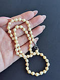Натуральні перли антикварне намисто. Кольє з натуральних перлів. Перли в сріблі., фото 6