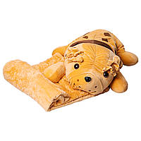 Іграшка-подушка з пледом всередині Собака обіймашка 65 (см) Коричневий Colorful Home 9527-40BR