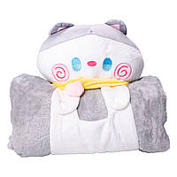 М'яка іграшка-плед Котик 120×160 (см) 2 в 1 Сірий Colorful Home 5616-68GP