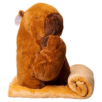 М'яка іграшка-плед, подушка 3 в 1 Капібара Коричневий Colorful Home 509-4B