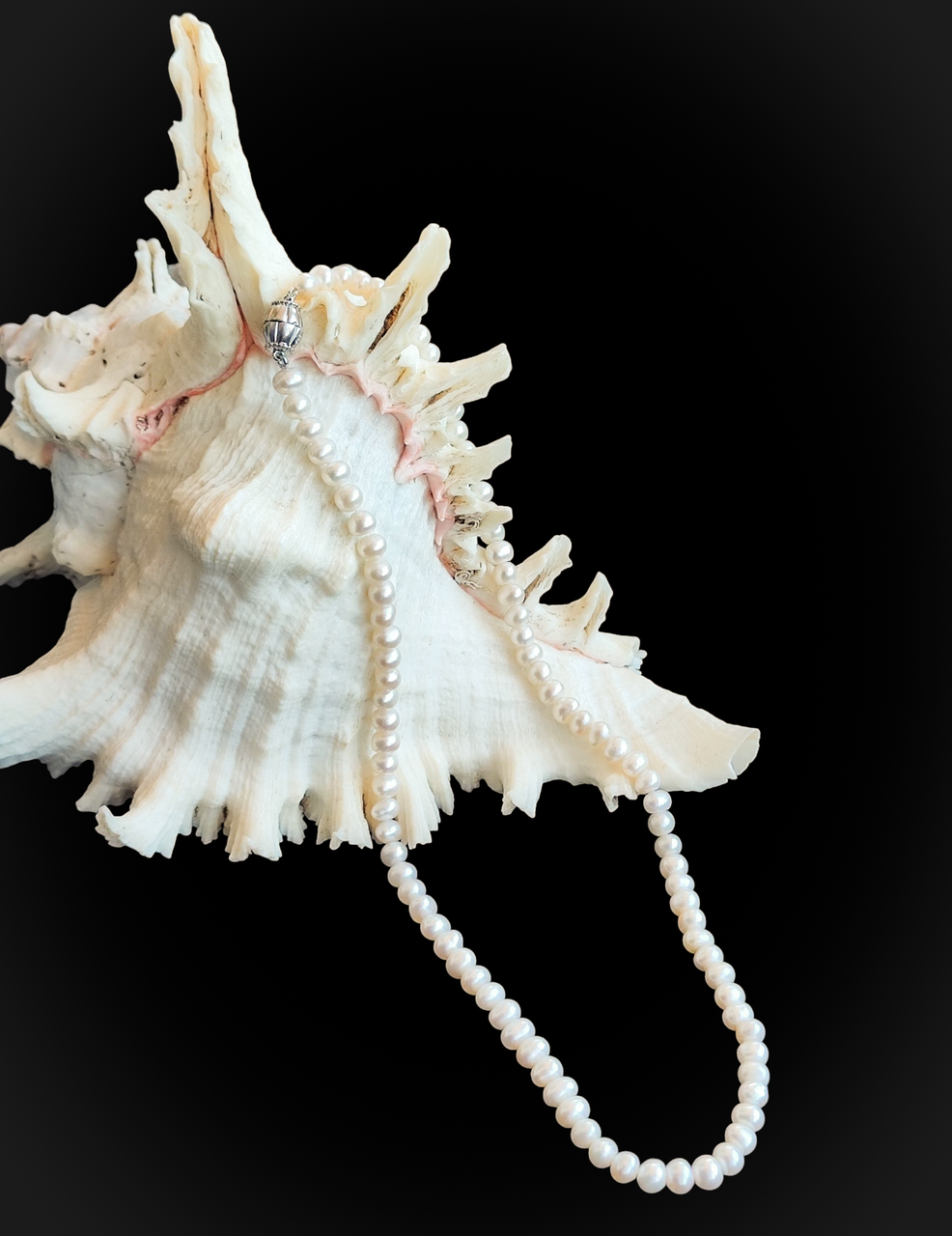 Натуральні перли намисто. Кольє з натуральних перлин . Чокер з перлів в сріблі. Німеччина., фото 1