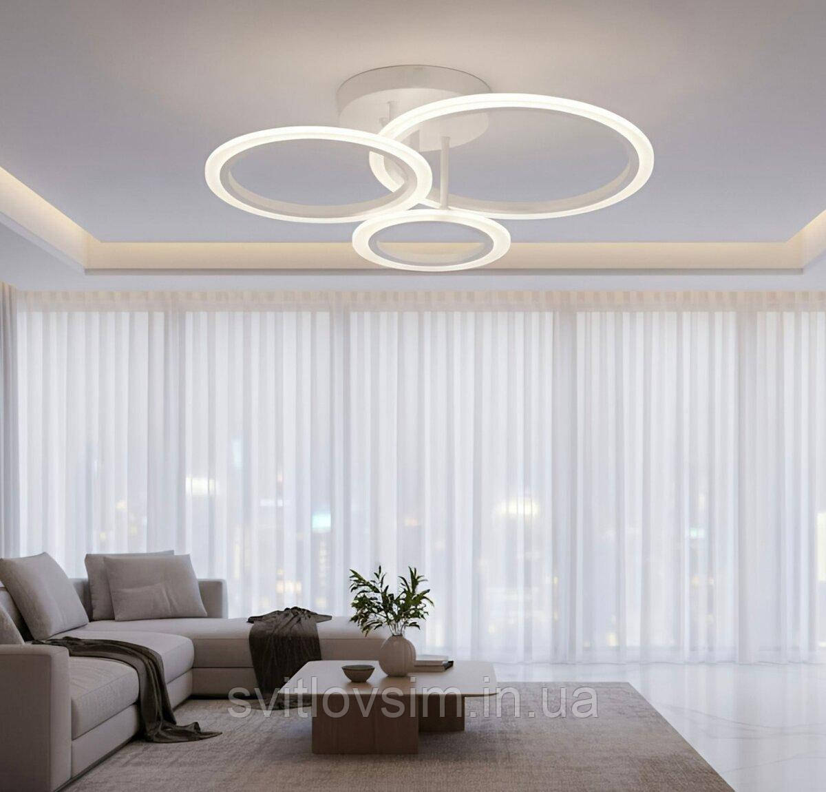 Світлодіодна люстра G 2716/3B WT 66W, фото 1