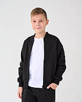 Бомбер для хлопчика на блискавці тм Bosskids чорний розмір