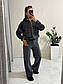 Жіночий теплий костюм із велюру на хутрі спортивного стилю кофта на блискавці та штани (р. 42-52) 7KO3922, фото 9