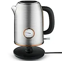 Електричний чайник із нержавіючої сталі 1.7 л. Domotec MS 7849 з термометром та автоматичним вимкненням.