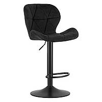 Барний стілець LEOBERT WEST Black (чорний велюр, чорна база)