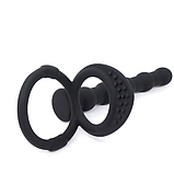 Насадка на член із двома ерекційними кільцями, Страпон насадка для подвійного проникнення, Інтимні іграшки, фото 2