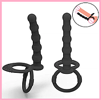 Насадка на член із двома ерекційними кільцями, Страпон насадка для подвійного проникнення, Інтимні іграшки