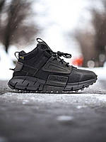 Зимові чорні чоловічі кросівки  Reebok Zig Kinetica Cordura Водонепроникні ботінки Рібок на хутрі