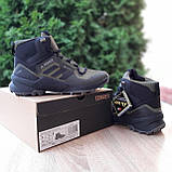 Зимові чоловічі кросівки Adidas TERREX SWIFT R3 GTX High хакі з чорним, водонепроникні, термо Адідас Терекс, фото 2