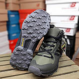 Зимові чоловічі кросівки Adidas TERREX SWIFT R3 GTX High хакі з чорним, водонепроникні, термо Адідас Терекс, фото 7