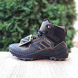 Зимові чоловічі кросівки Adidas TERREX SWIFT R3 GTX High хакі з чорним, водонепроникні, термо Адідас Терекс, фото 8