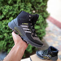 Зимові чоловічі кросівки Adidas TERREX SWIFT R3 GTX High сірі, водонепроникні, термо Адідас Терекс