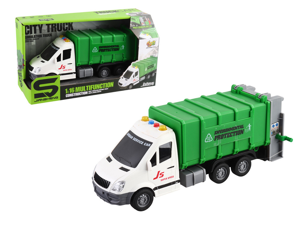 Спецтехніка "Сміттєвоз ", 2 види, світло, звук, інерційний механізм, рухливий кузов, додаткові аксесуари, в кор. /36-2/, фото 1