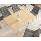 Розкладний стіл на кухню Flip 80-160 см дуб кремона торро з ніжками кольору кашемір у сучасному стилі, фото 4