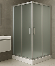 Душова кабіна 90х90х190 квадратна на дрібному піддоні з матовим склом (4 мм) ТМ Ko&Po, фото 2