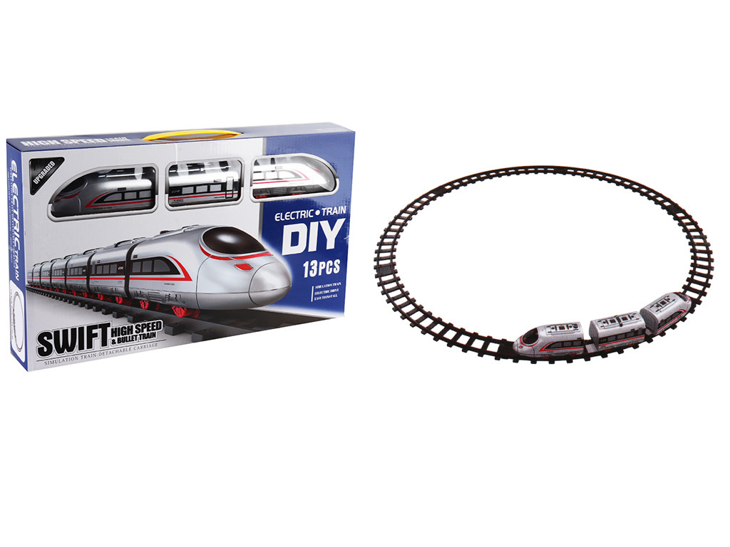 Залізниця діам.75см, локомотив 12см, 2 вагони, дорожні знаки, 13дет, на бат-ці, в кор-ці, 41-24-6см /24/, фото 1